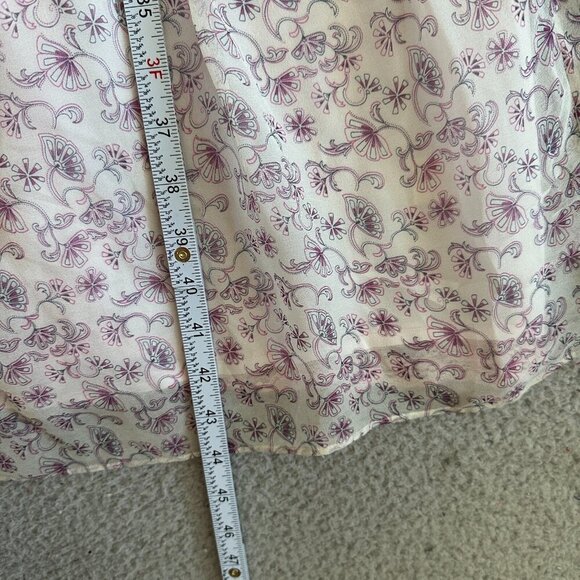 Maeve Silk Dress Never Ending Meadow Midi Pink Floral Spaghetti Smoked Tier - Picture 5 of 12